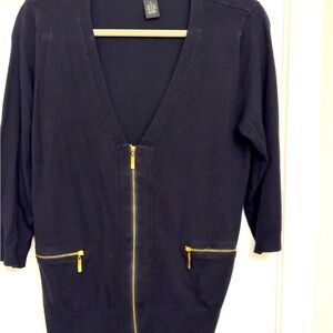 Grace Elements Black Zippered Women's Cardigan Sweater - Medium